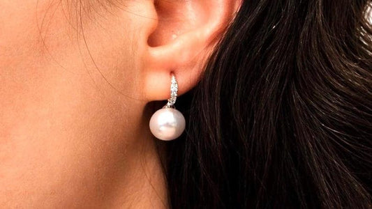 Freshwater Pearl Drop Earrings 925 Sterling Silver Dangle Earrings