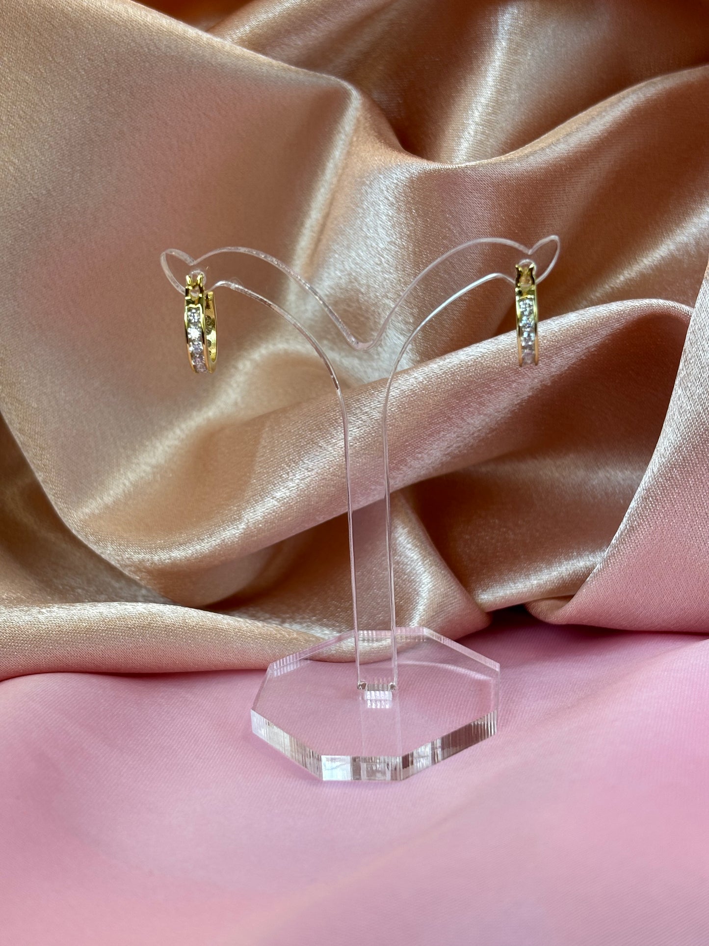 2CT Moissanite Huggie Hoop Earrings | 18K Gold-Plated 925 Sterling Silver