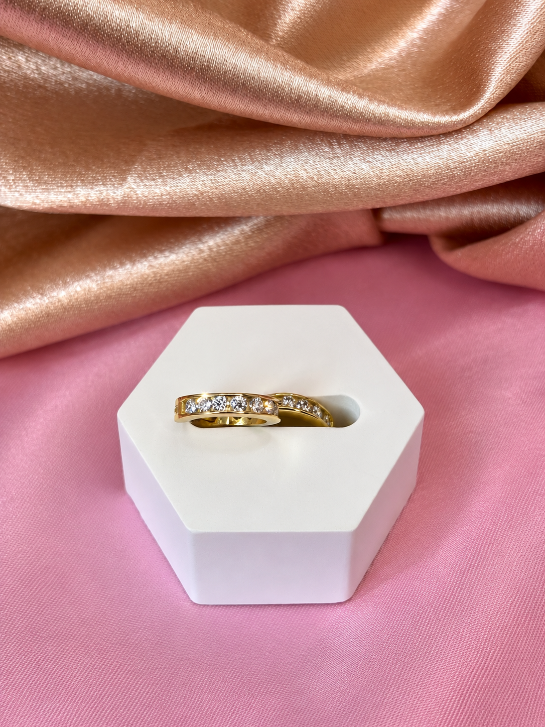 2CT Moissanite Huggie Hoop Earrings | 18K Gold-Plated 925 Sterling Silver