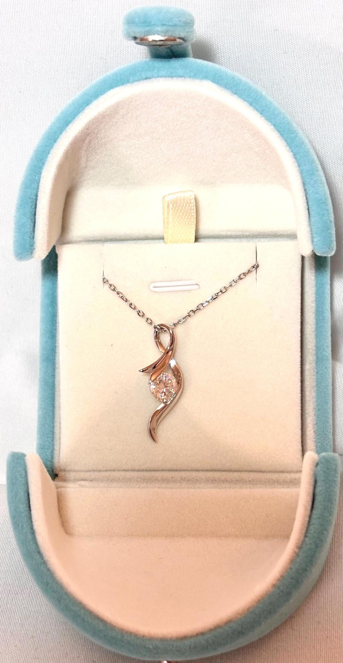 1CT Moissanite Twist Pendant Necklace | 18K White Gold-Plated Sterling Silver