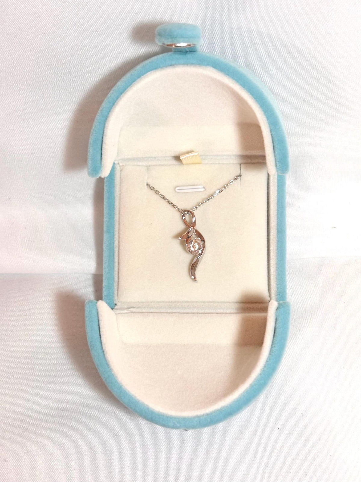 1CT Moissanite Twist Pendant Necklace | 18K White Gold-Plated Sterling Silver