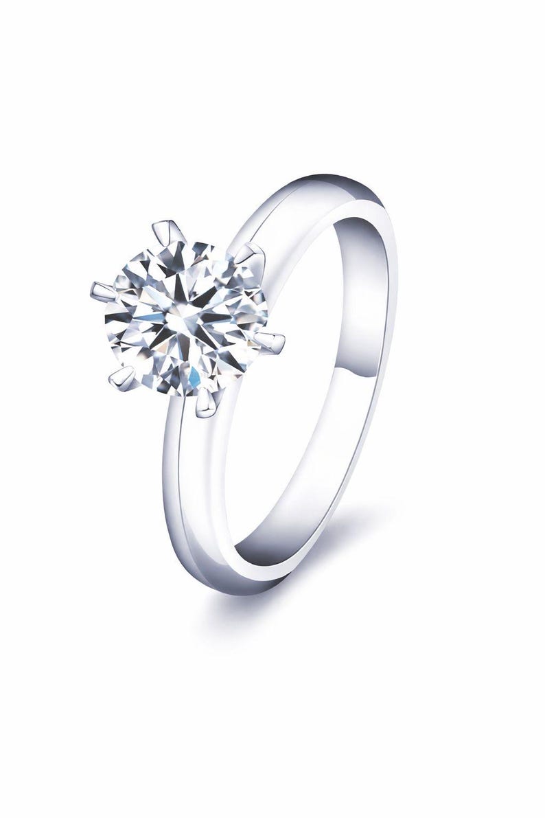 1 Carat Moissanite Halo Engagement Ring, 925 Sterling Silver Bridal Ring