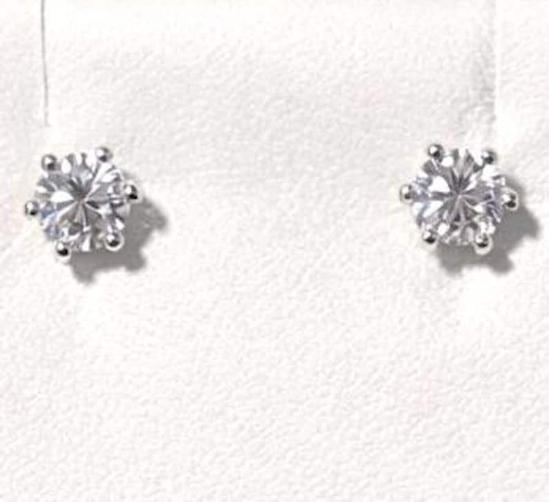 2 Carat Moissanite Stud Earrings, 925 Sterling Silver, Round Brilliant Sparkle