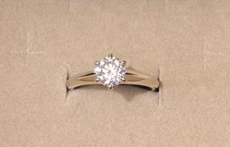 1 Carat Moissanite Halo Engagement Ring, 925 Sterling Silver Bridal Ring