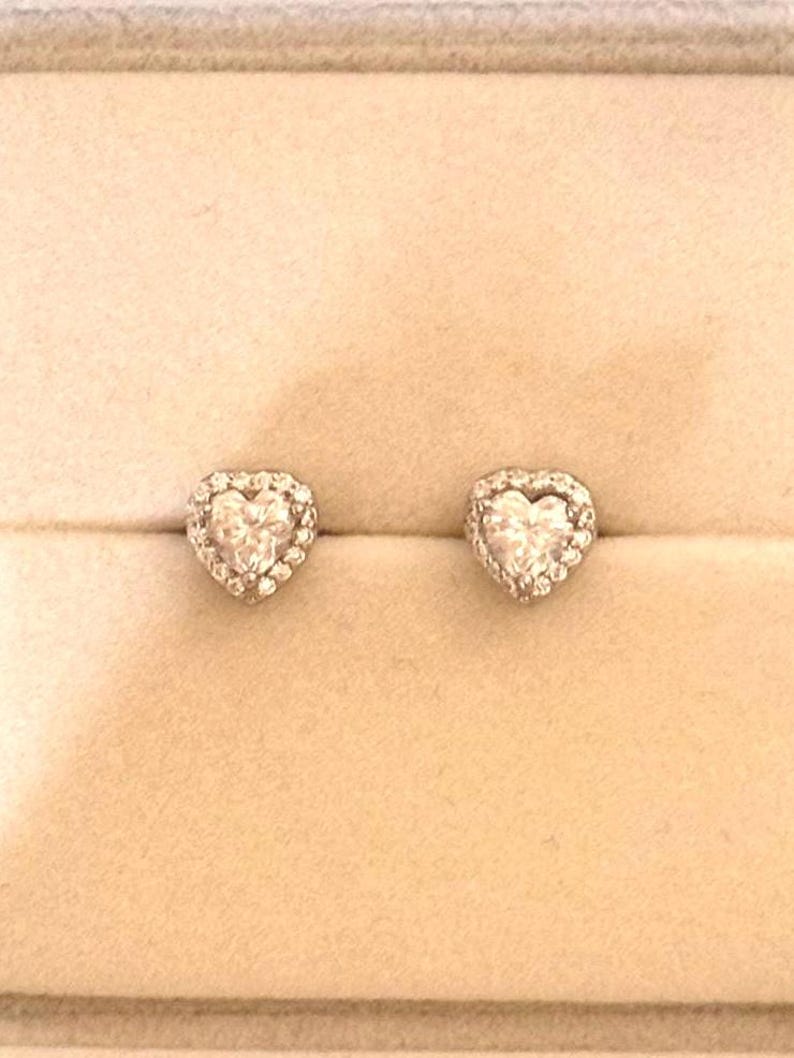 1CT Heart Moissanite Stud Earrings | Argentium 925 Sterling Silver