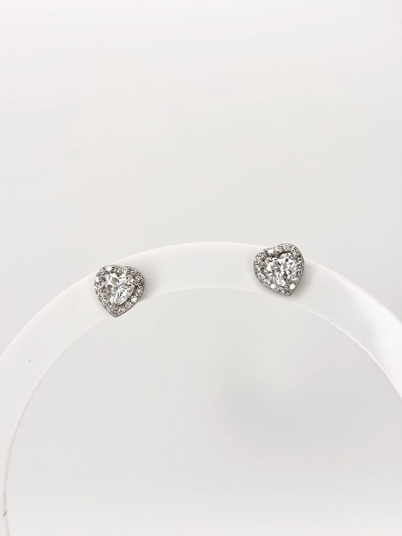 1CT Heart Moissanite Stud Earrings | Argentium 925 Sterling Silver