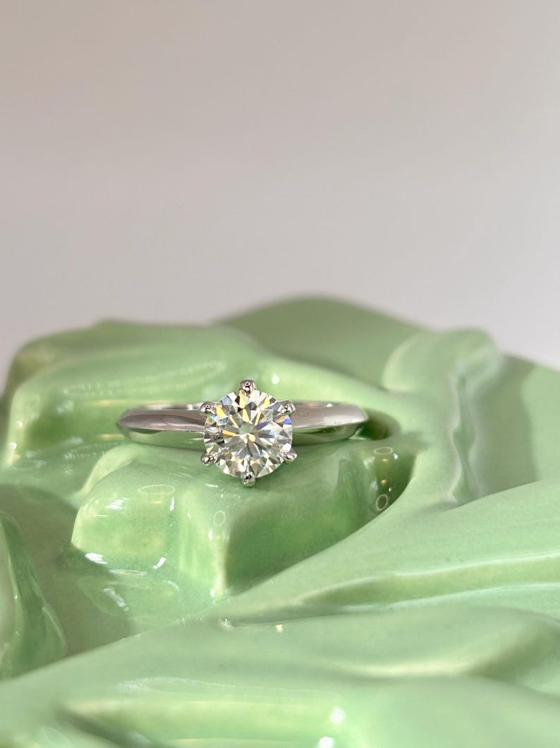 1 Carat Moissanite Halo Engagement Ring, 925 Sterling Silver Bridal Ring