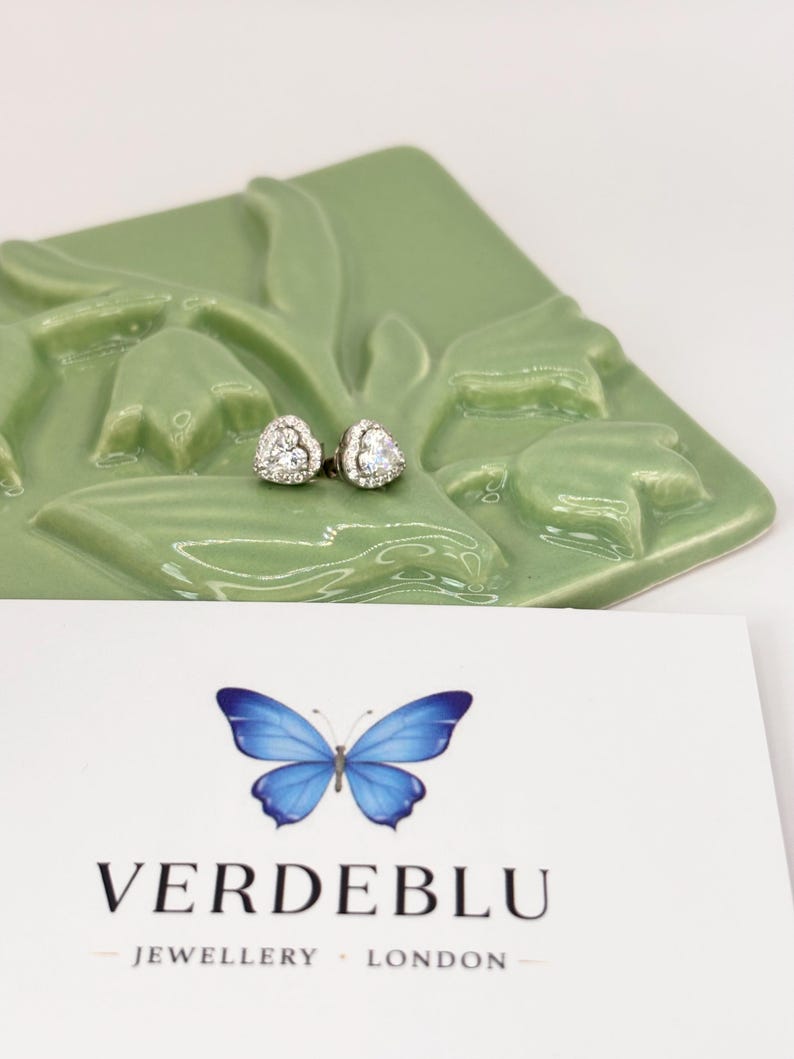 1CT Heart Moissanite Stud Earrings | Argentium 925 Sterling Silver