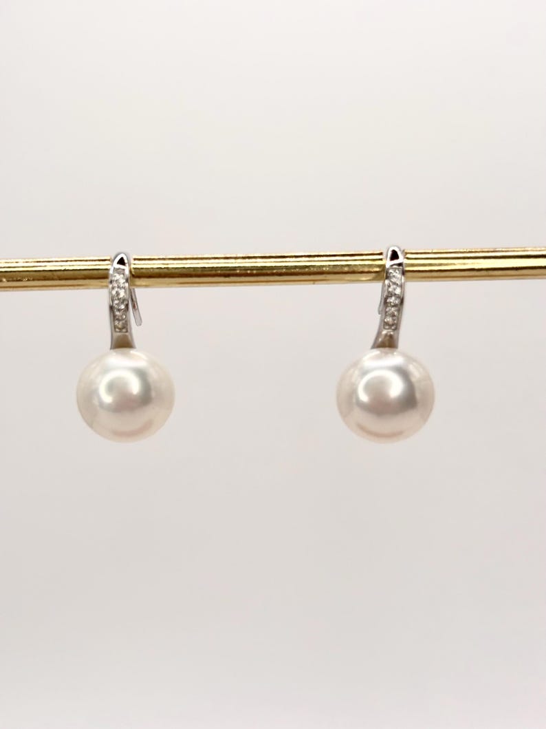 Freshwater Pearl Drop Earrings 925 Sterling Silver Dangle Earrings