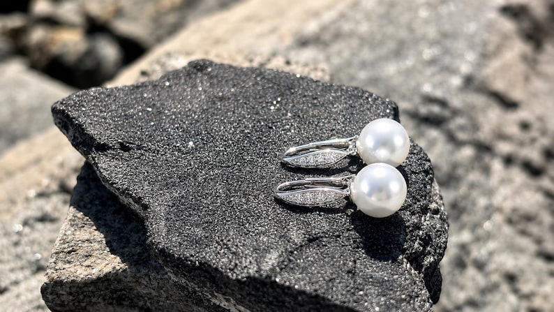 Baroque Freshwater Pearl Dangle Earrings 925 Sterling Silver Drop Jewelry