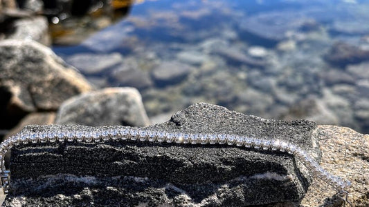 Silver Tennis Bracelet, Cubic Zirconia CZ Tennis Bracelet, Dainty Sparkly Jewelry