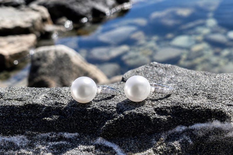 Freshwater Pearl Drop Earrings 925 Sterling Silver Dangle Earrings