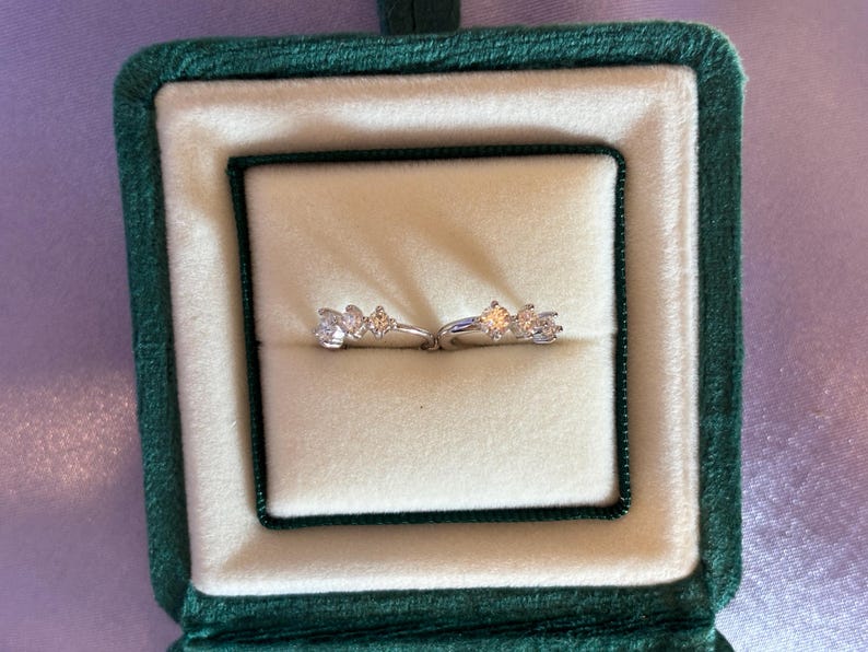 1 Carat Moissanite Huggie Hoop Earrings, 925 Argentium Sterling Silver