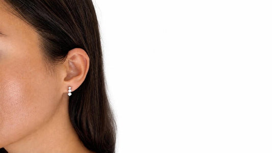 1 Carat Moissanite Huggie Hoop Earrings, 925 Argentium Sterling Silver