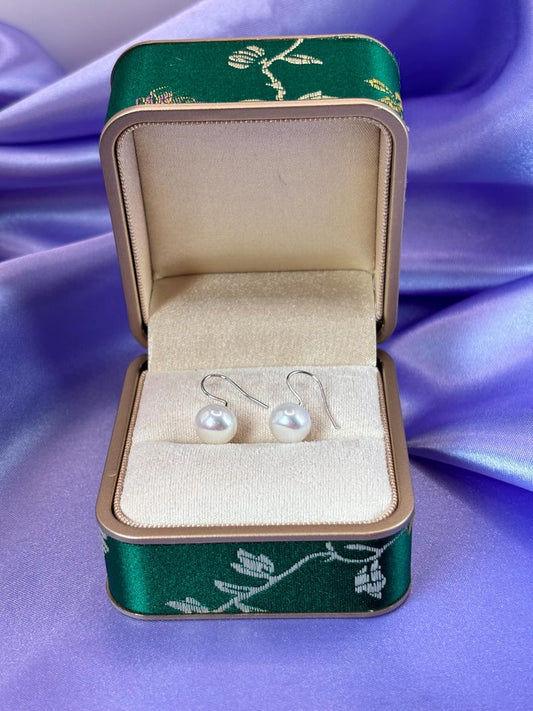8mm Freshwater Pearl Dangle Earrings 925 Sterling Silver Gift for Her