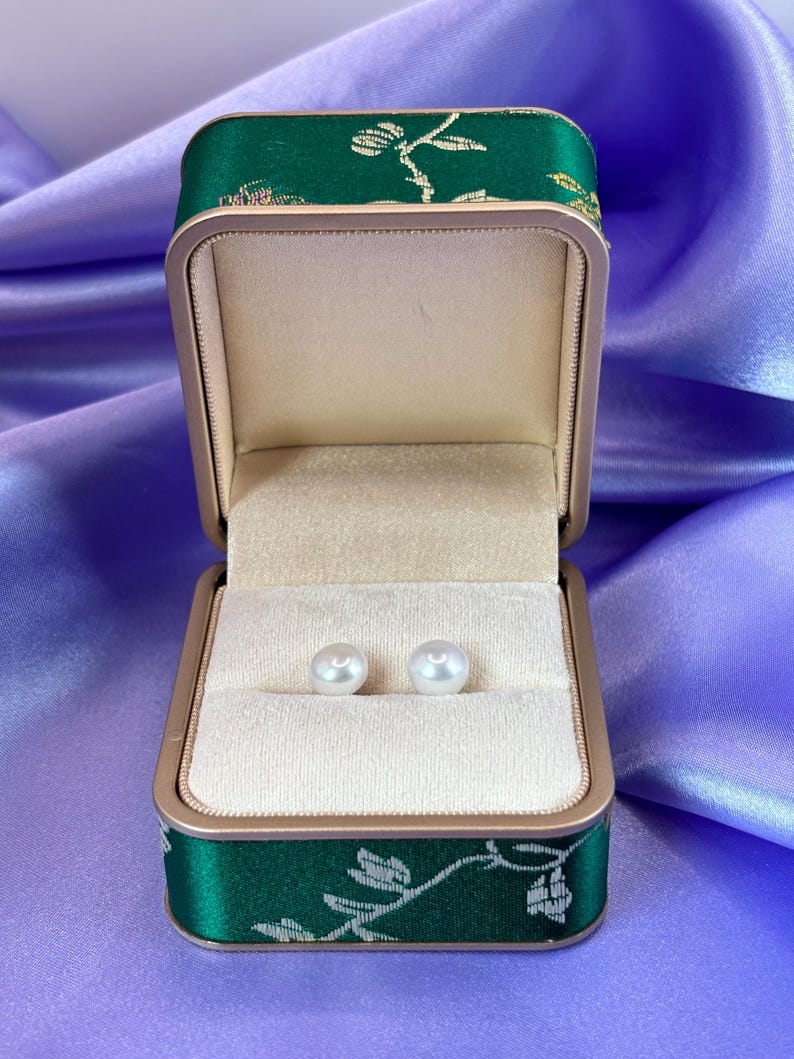 8mm Freshwater Pearl Stud Earrings 925 Sterling Silver Classic Jewellery
