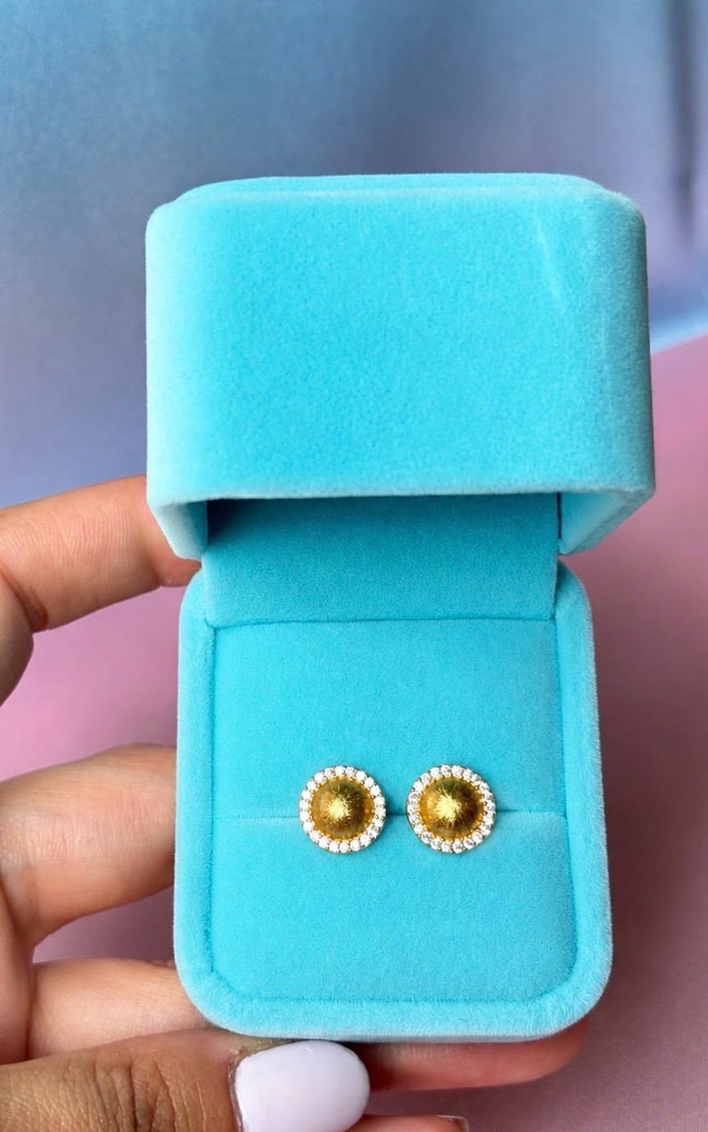 Vintage Sunburst Moissanite Stud Earrings | 18K Gold-Plated 925 Sterling Silver