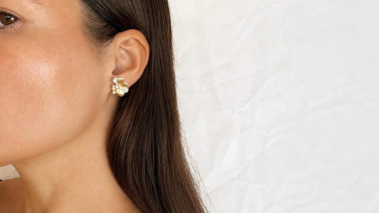 Vintage Floral Moissanite Stud Earrings | 18K Gold-Plated 925 Sterling Silver