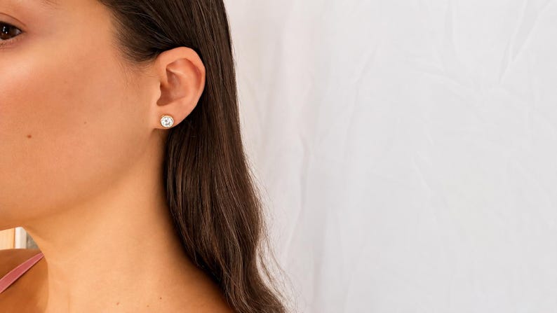 2CT Moissanite Necklace & Earrings Set | Gold-Plated 925 Sterling Silver