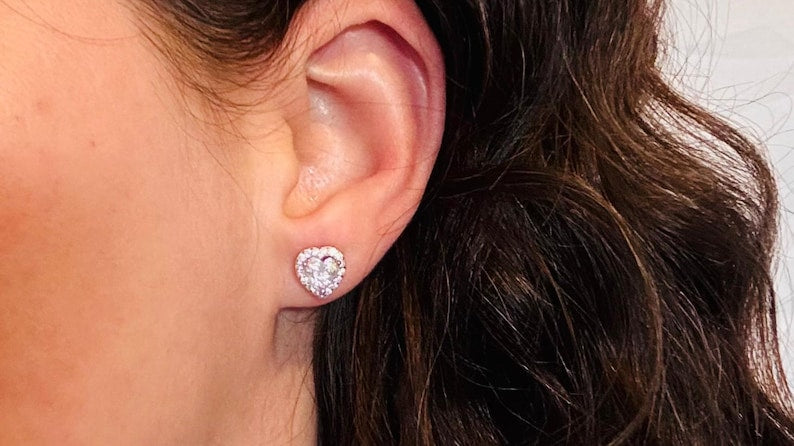 2 Carat Heart Moissanite Necklace & Earrings Set | 925 Sterling Silver