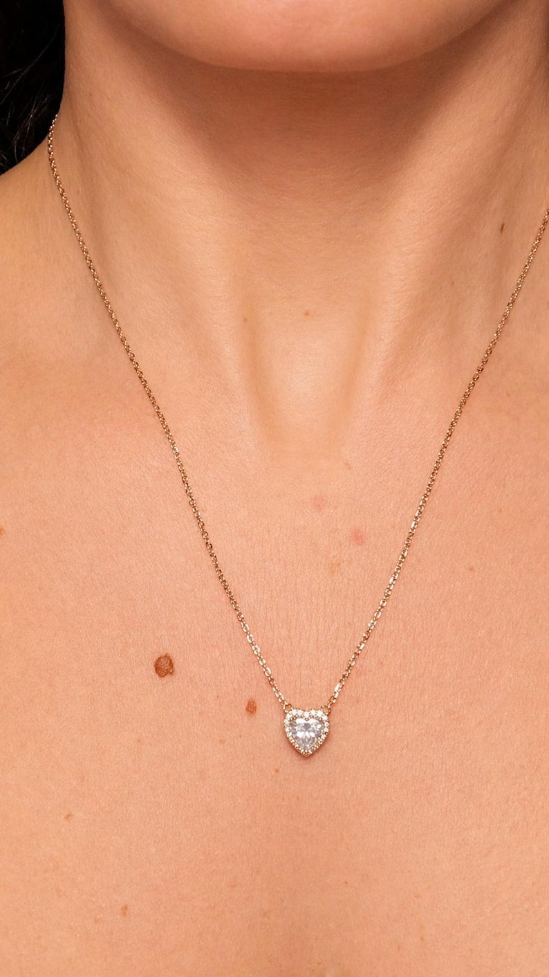 2 Carat Heart Moissanite Necklace & Earrings Set | 925 Sterling Silver
