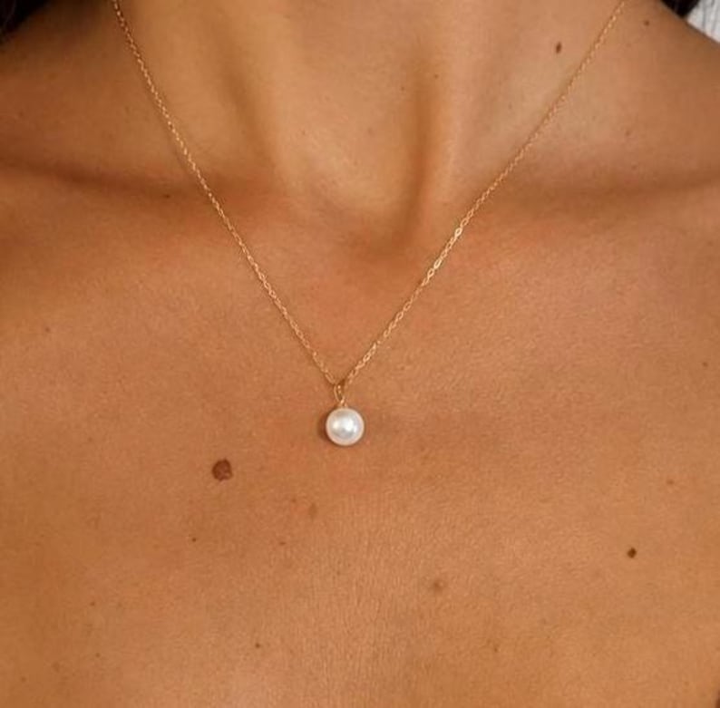 18K Solid Gold Freshwater Pearl Jewellery Set 8mm Necklace & 9mm Stud Earrings