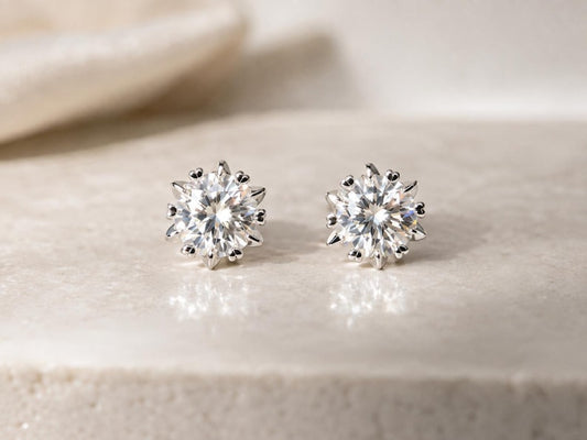 2ct Moissanite Stud Earrings 925 Sterling Silver Brilliant Sparkle