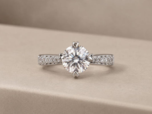 1 Carat Moissanite Halo Ring, 925 Sterling Silver Engagement & Promise Ring