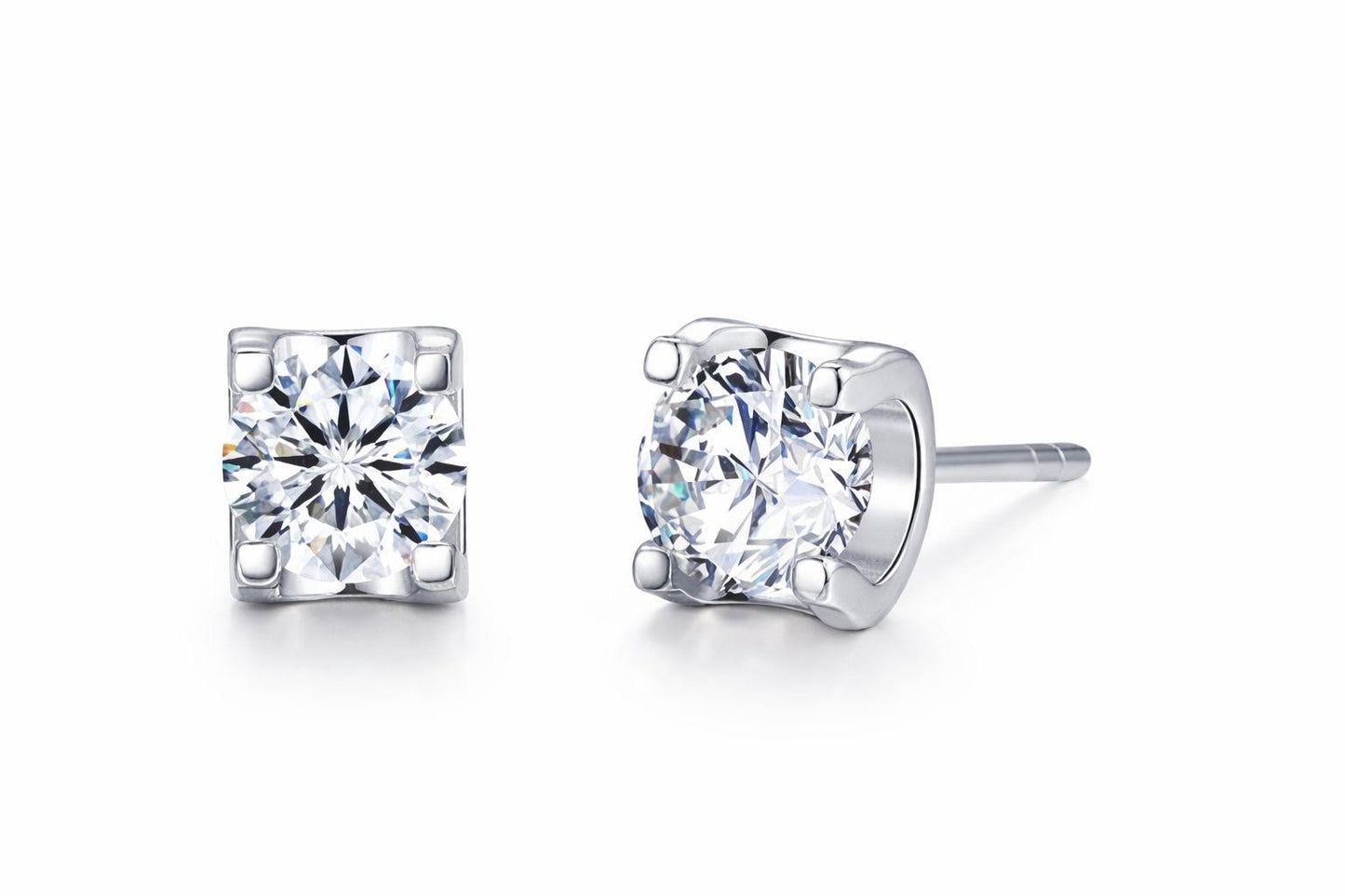 Cushion Cut Moissanite Stud Earrings 1 Carat, Sterling Silver Diamond Alternative Classic Minimalist Jewelry