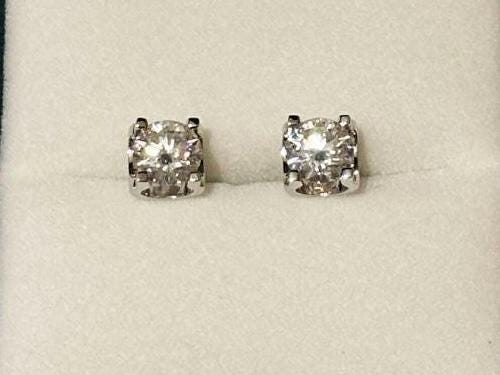 Cushion Cut Moissanite Stud Earrings 1 Carat, Sterling Silver Diamond Alternative Classic Minimalist Jewelry