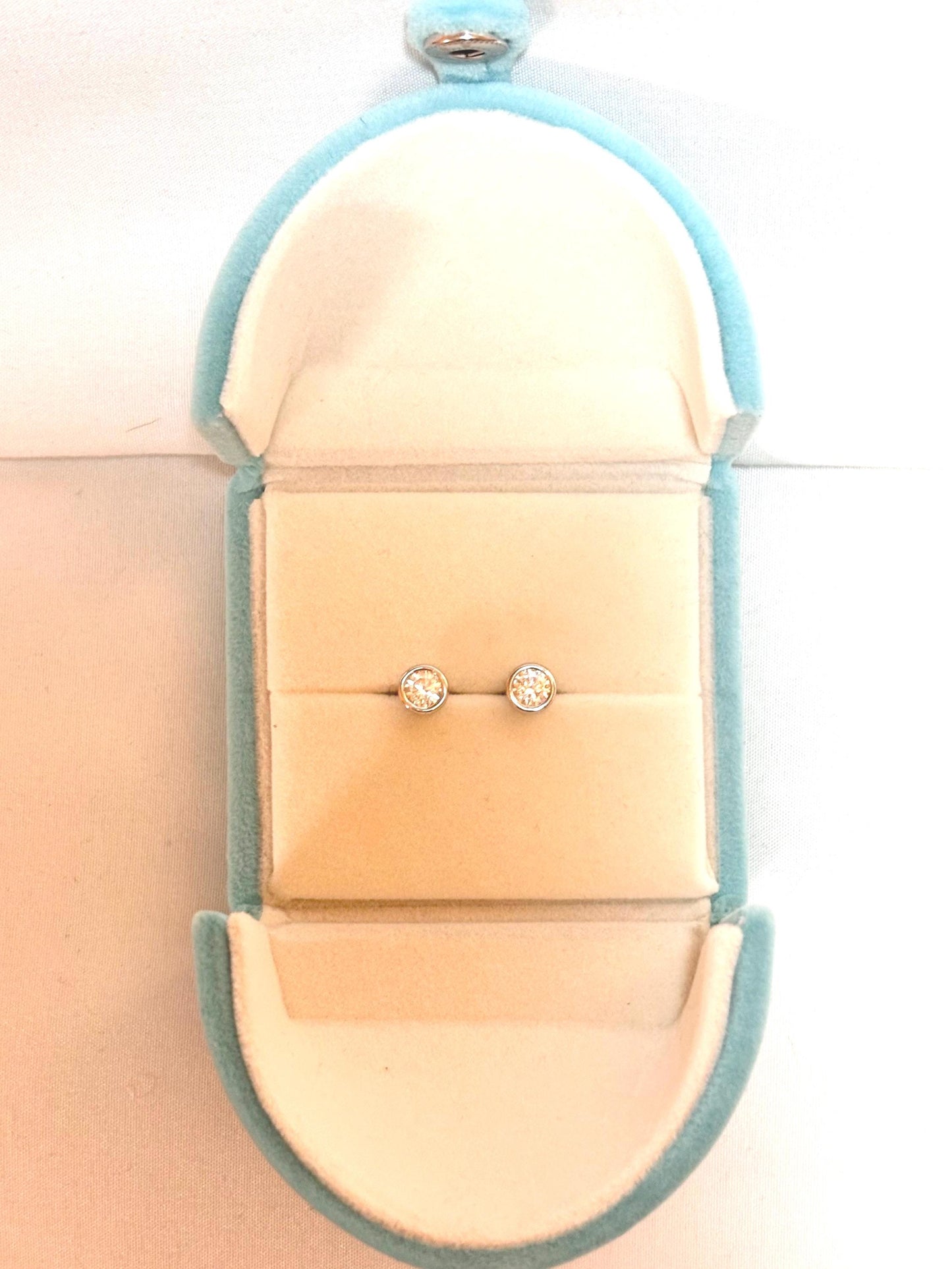 Bezel Moissanite Stud Earrings 1 Carat, Round Sterling Silver Classic Everyday Earrings Gift