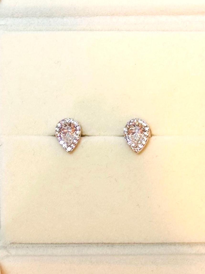 Pear Moissanite Stud Earrings 1 Carat, Sterling Silver Dainty Earrings, Elegant Classic Everyday Jewelry