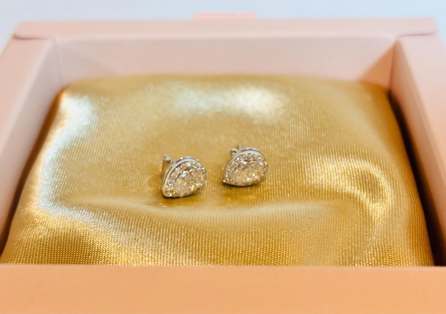 Pear Moissanite Stud Earrings 1 Carat, Sterling Silver Dainty Earrings, Elegant Classic Everyday Jewelry