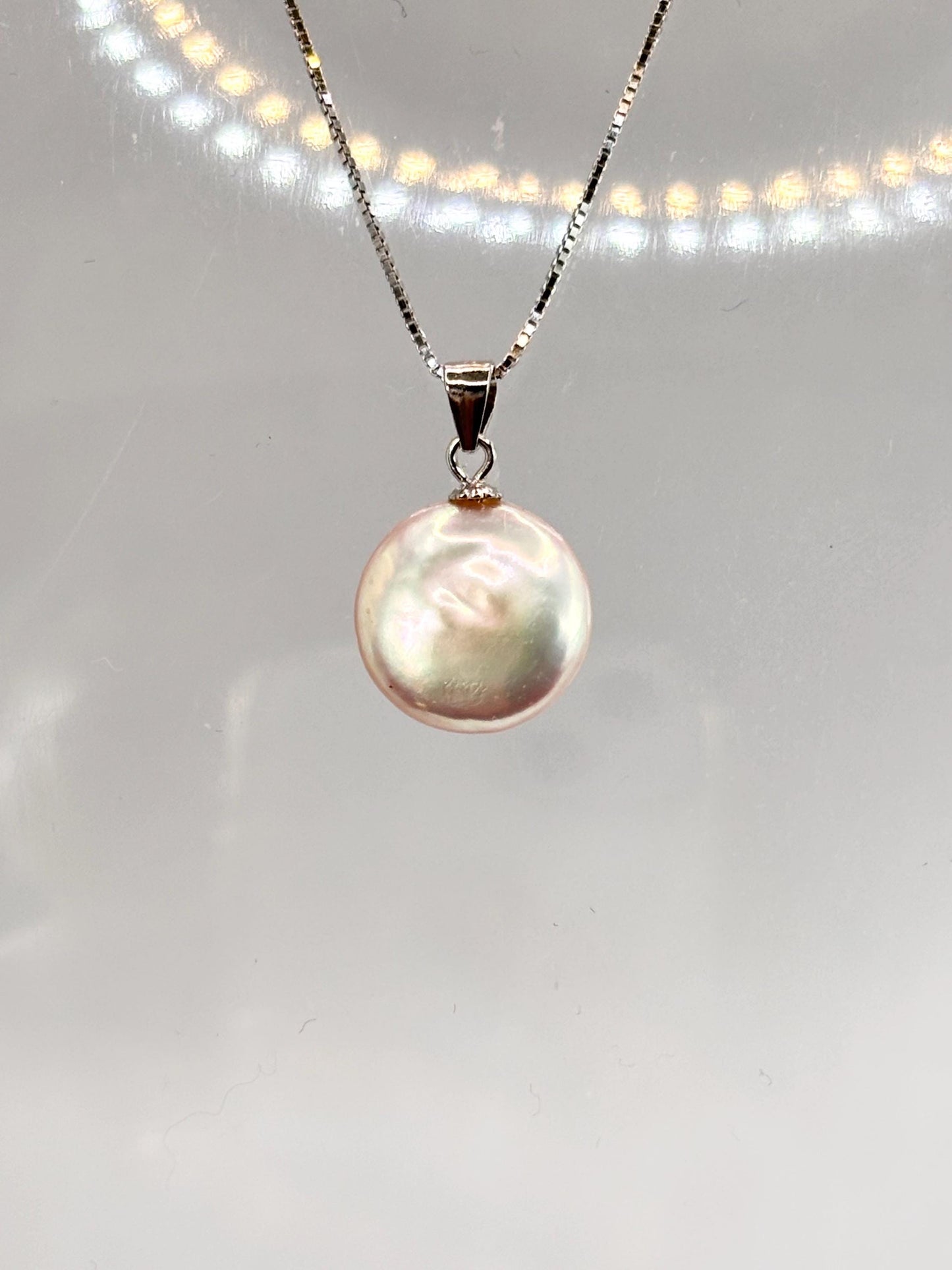 Freshwater Pearl Necklace & Earrings Set, 925 Sterling Silver, Minimalist Gift for Her