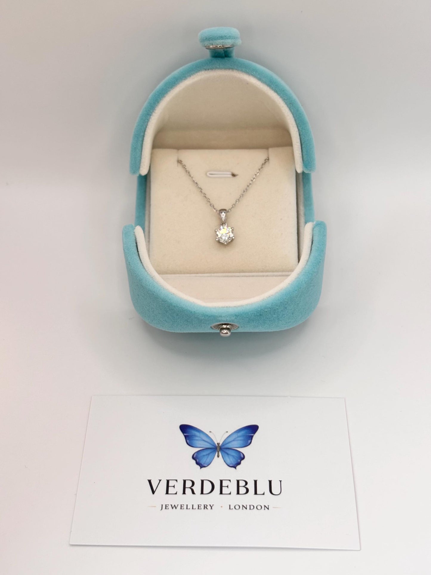 1 Carat Moissanite Necklace, 925 Sterling Silver, Minimalist Diamond Pendant, Dainty Gift for Her