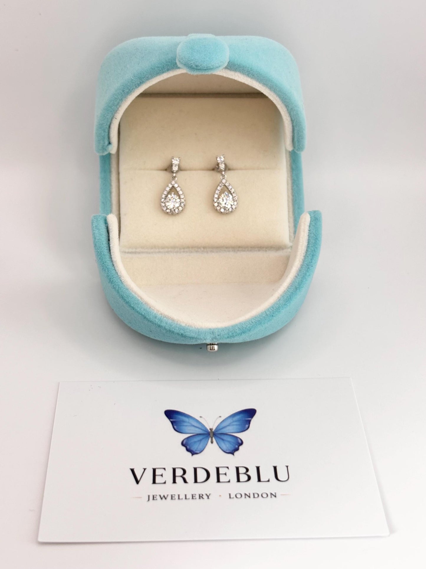 Pear Moissanite Earrings, Sterling Silver Teardrop Dangle, Elegant Statement Jewelry, Classic Occasion Style