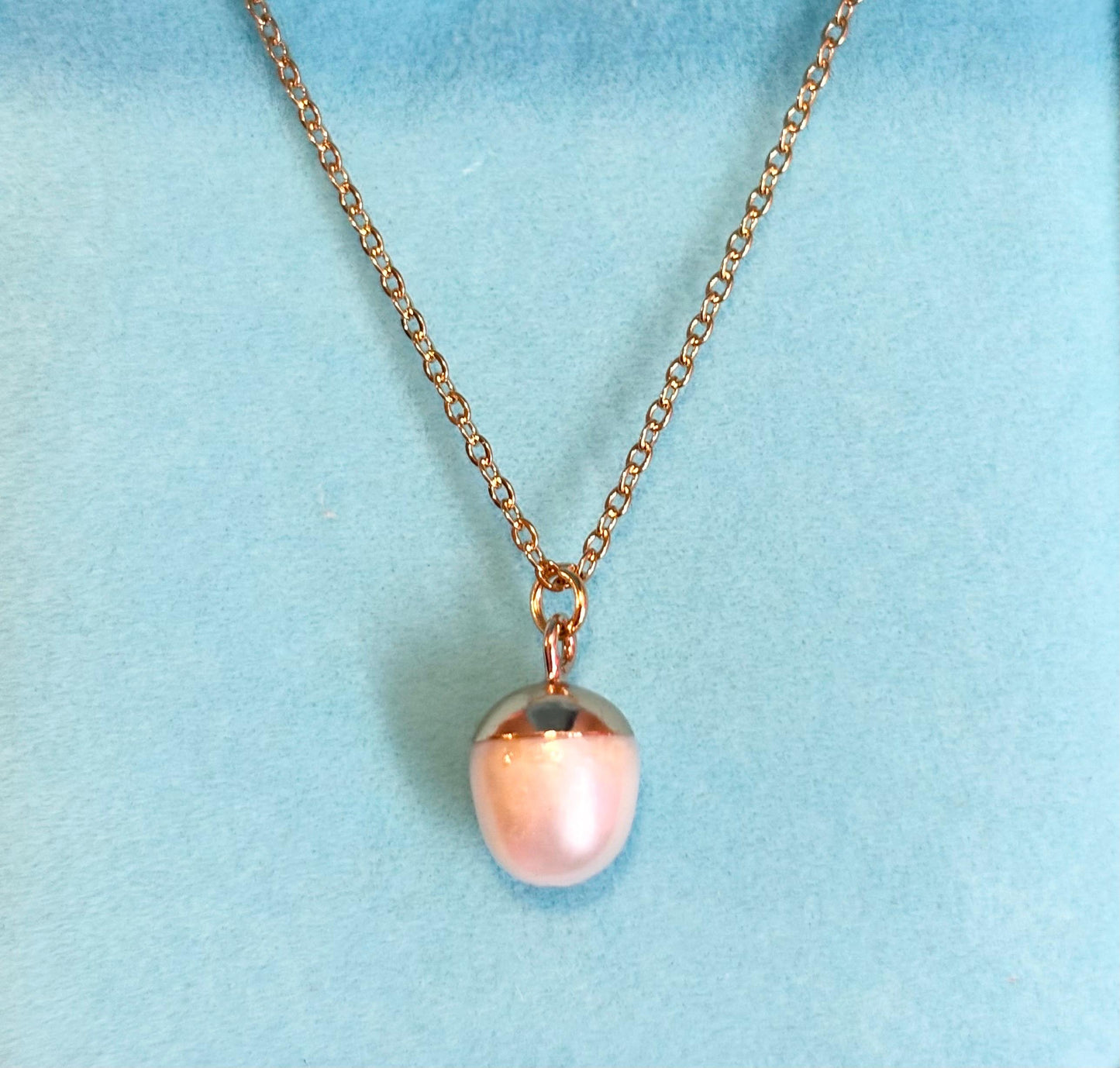 Dainty Freshwater Pearl Necklace, Gold Plated Minimalist Pendant, Adjustable Everyday Necklace, Gift for Her