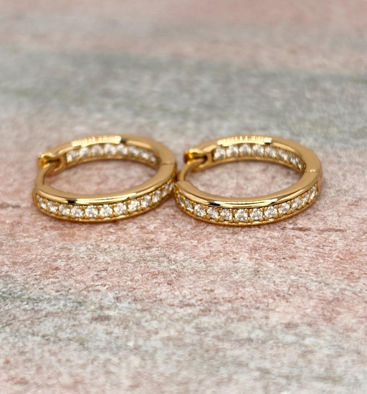 Moissanite Huggie Hoop Earrings, 925 Sterling Silver, Dainty Minimalist Hoops, Gift for Her