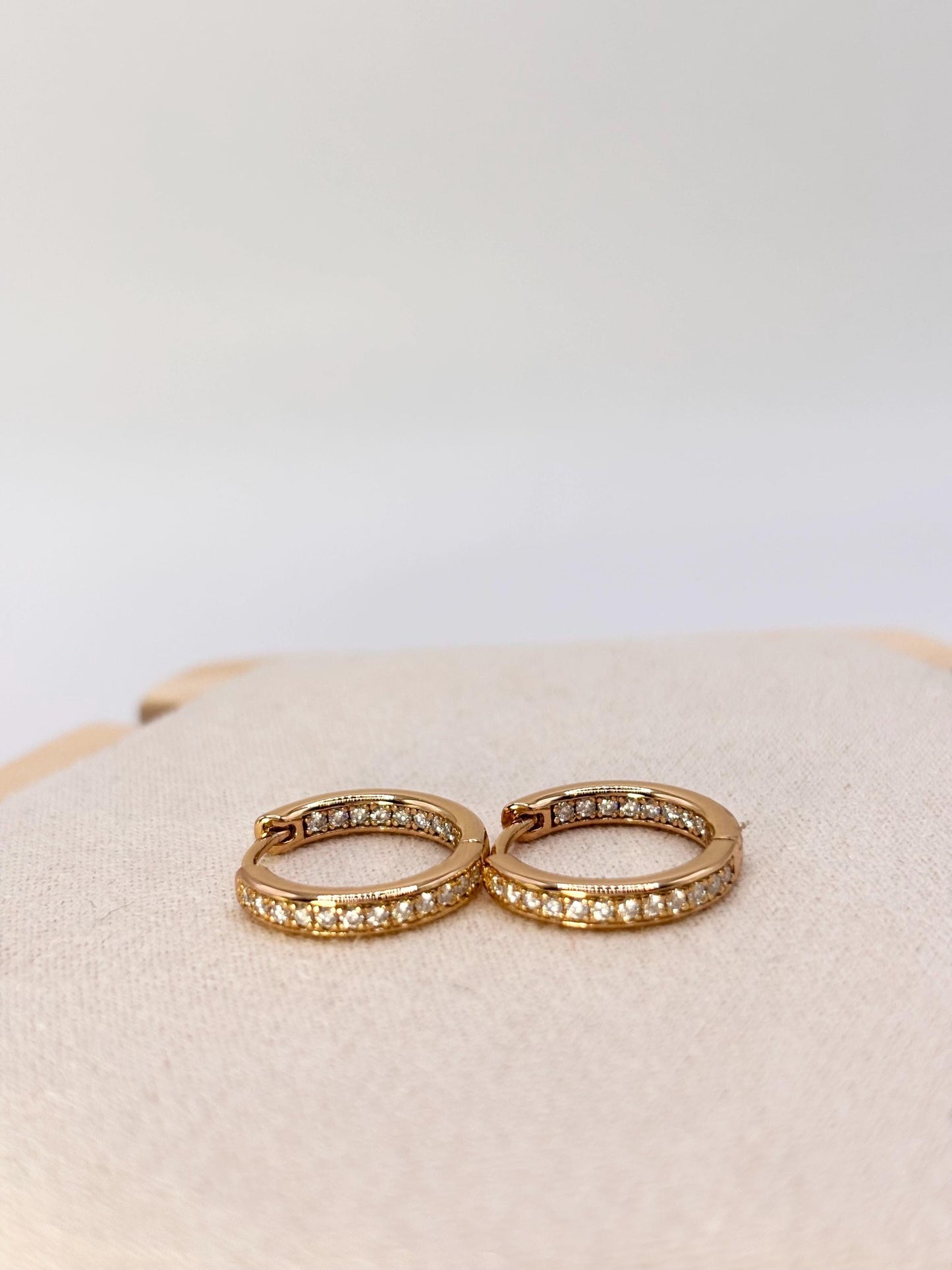 Moissanite Huggie Hoop Earrings, 925 Sterling Silver, Dainty Minimalist Hoops, Gift for Her