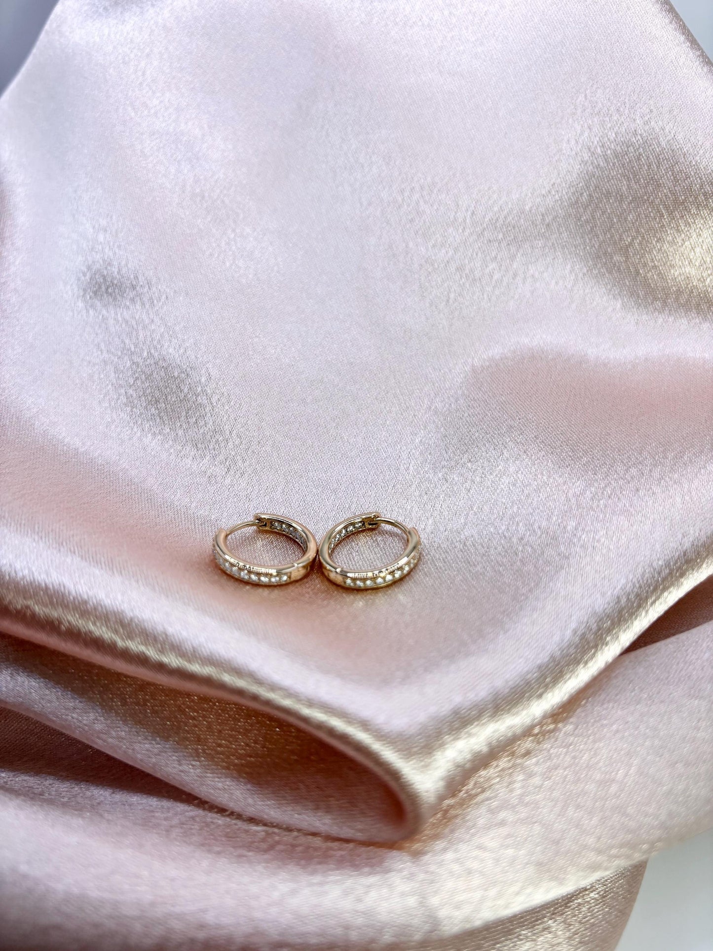 Moissanite Huggie Hoop Earrings, 925 Sterling Silver, Dainty Minimalist Hoops, Gift for Her