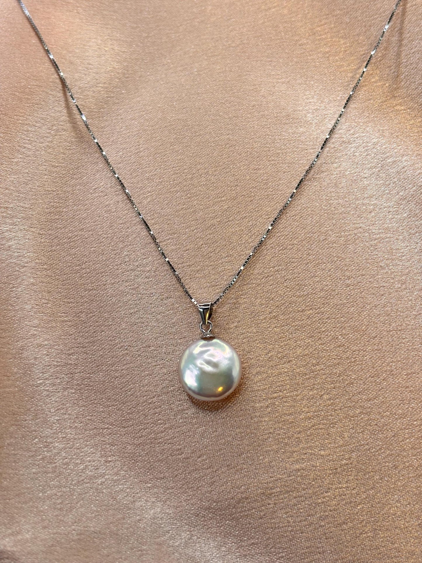Freshwater Pearl Necklace & Earrings Set, 925 Sterling Silver, Minimalist Gift for Her