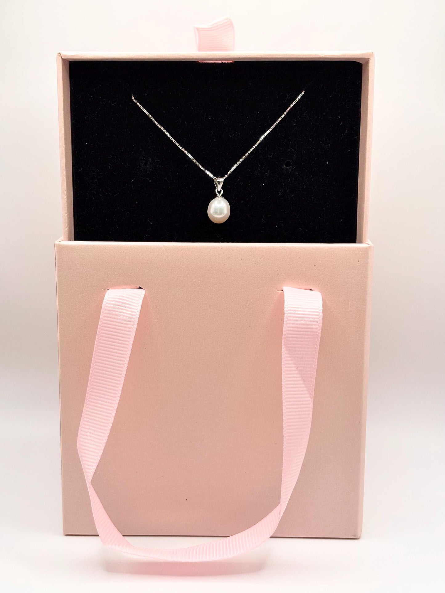 Freshwater Pearl Necklace, 925 Sterling Silver Pendant, Natural Pearl Jewelry, Minimalist Gift for Her