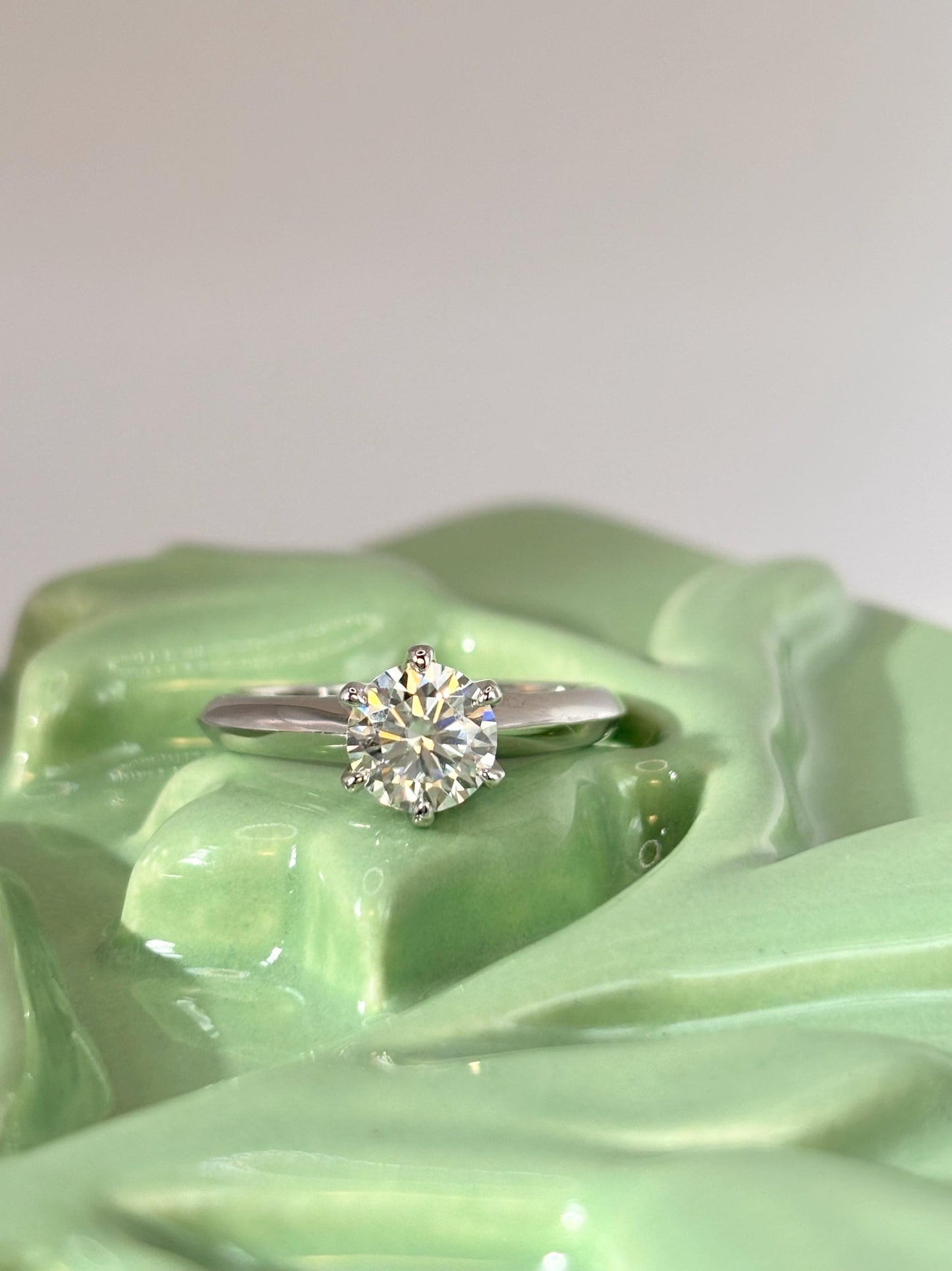Moissanite Halo Engagement Ring, 1 Carat Sterling Silver Ring, Classic Solitaire Style.