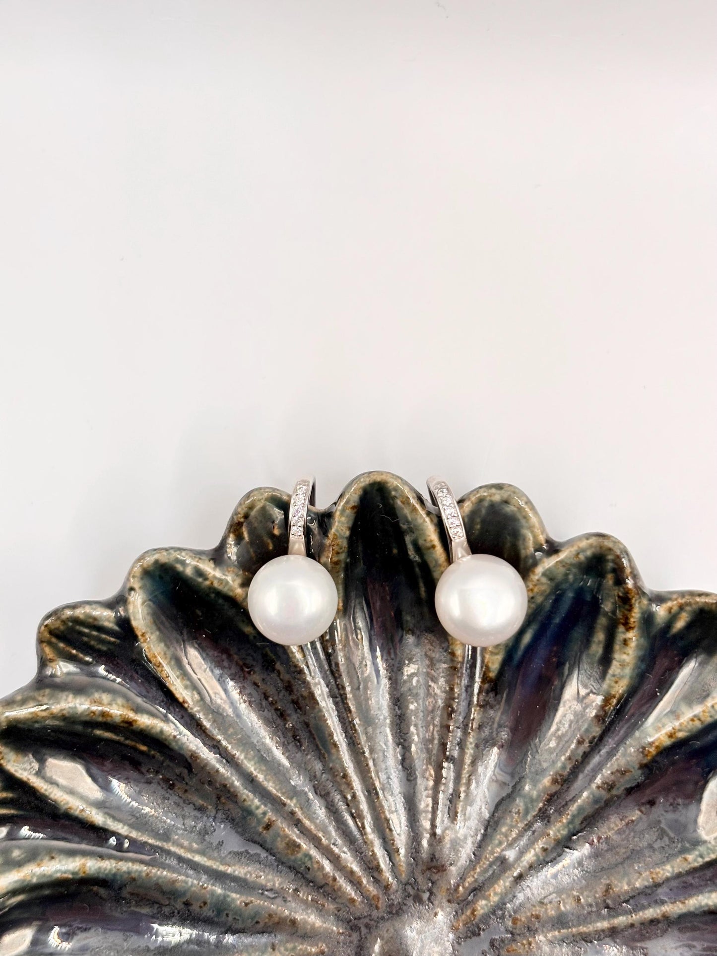 Freshwater Pearl Drop Earrings, 925 Sterling Silver, Minimalist Elegant Jewelry