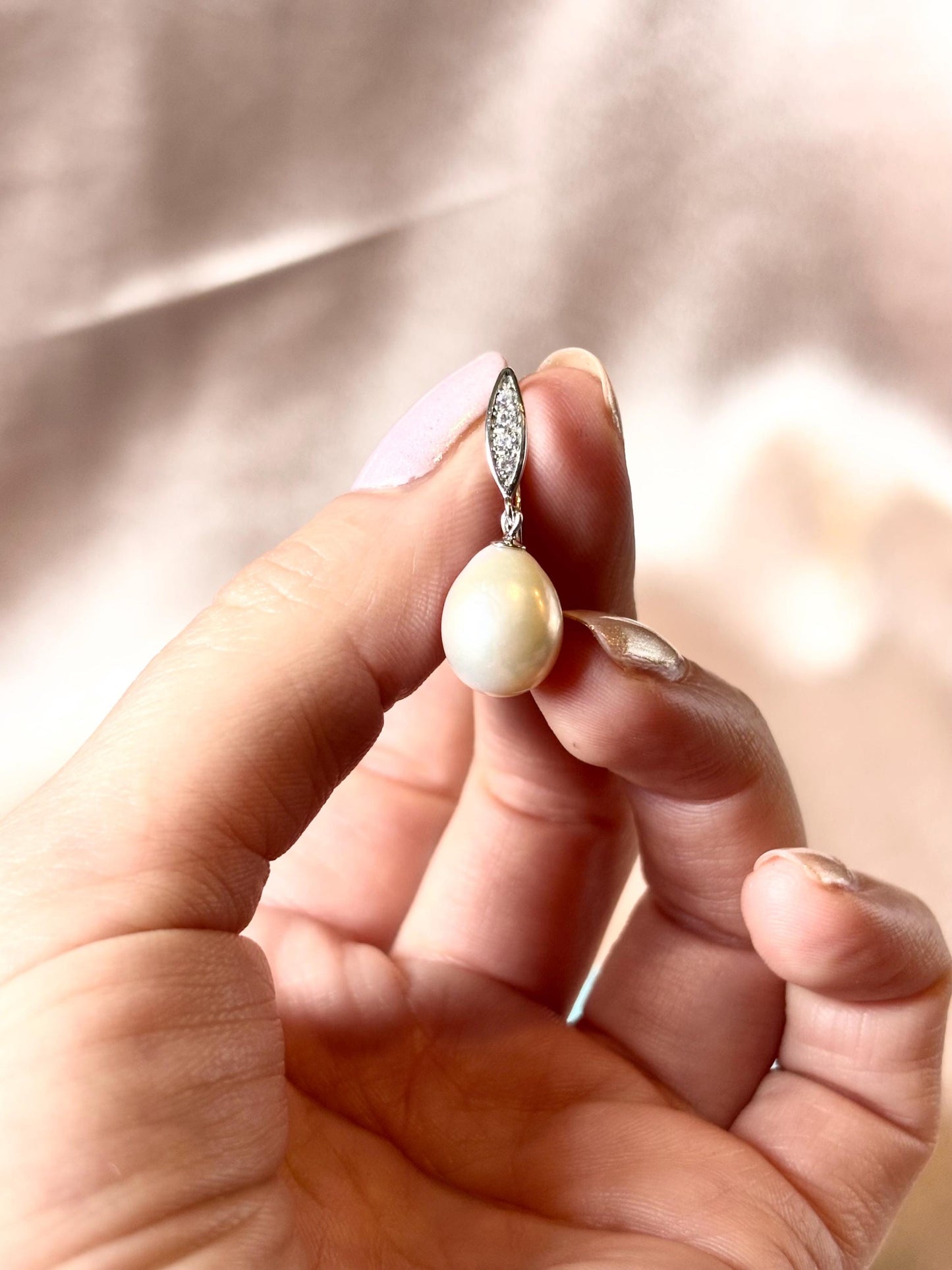 Baroque Freshwater Pearl Dangle Earrings, 925 Sterling Silver Minimalist Drop Jewelry