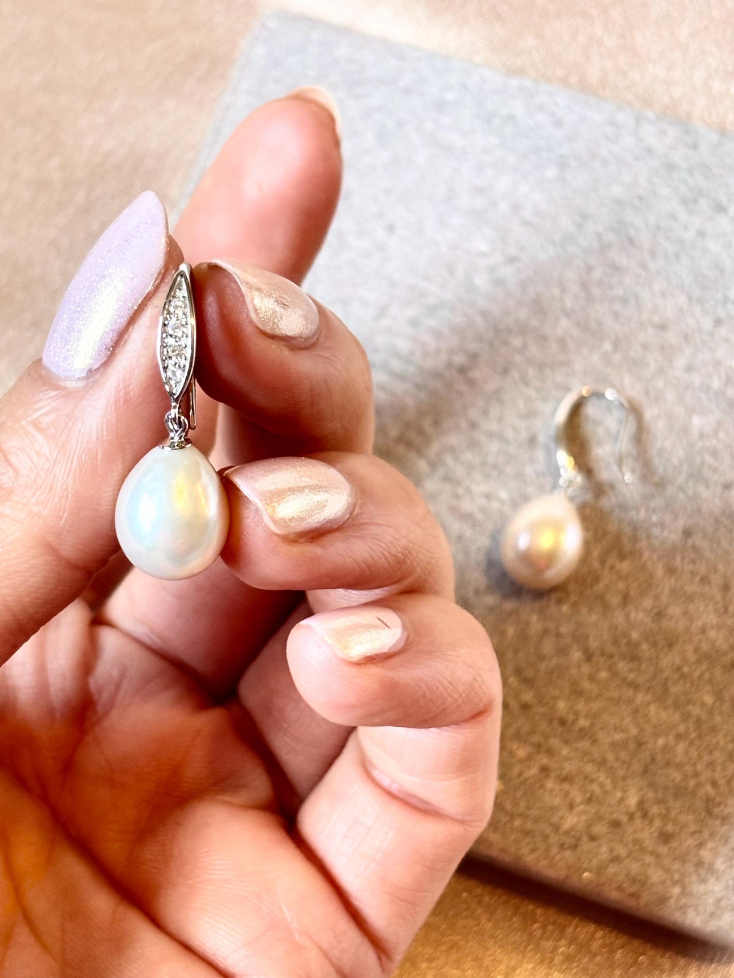 Baroque Freshwater Pearl Dangle Earrings, 925 Sterling Silver Minimalist Drop Jewelry