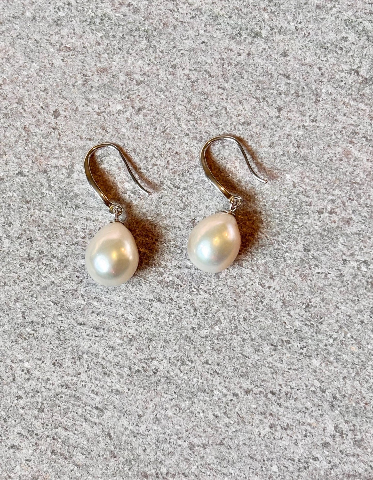 Baroque Freshwater Pearl Dangle Earrings, 925 Sterling Silver Minimalist Drop Jewelry