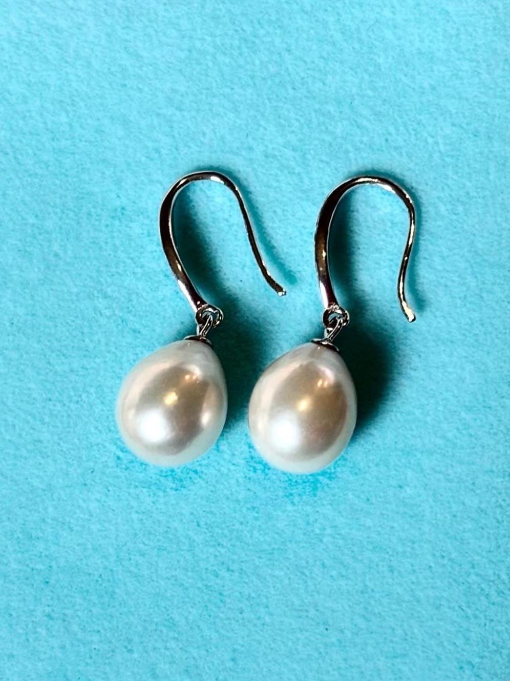 Baroque Freshwater Pearl Dangle Earrings, 925 Sterling Silver Minimalist Drop Jewelry