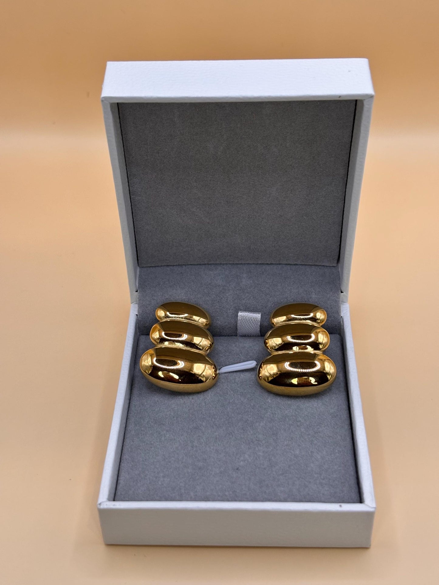 Gold Plated Baroque Pearl Stud Earrings, Vintage Inspired Statement Jewelry