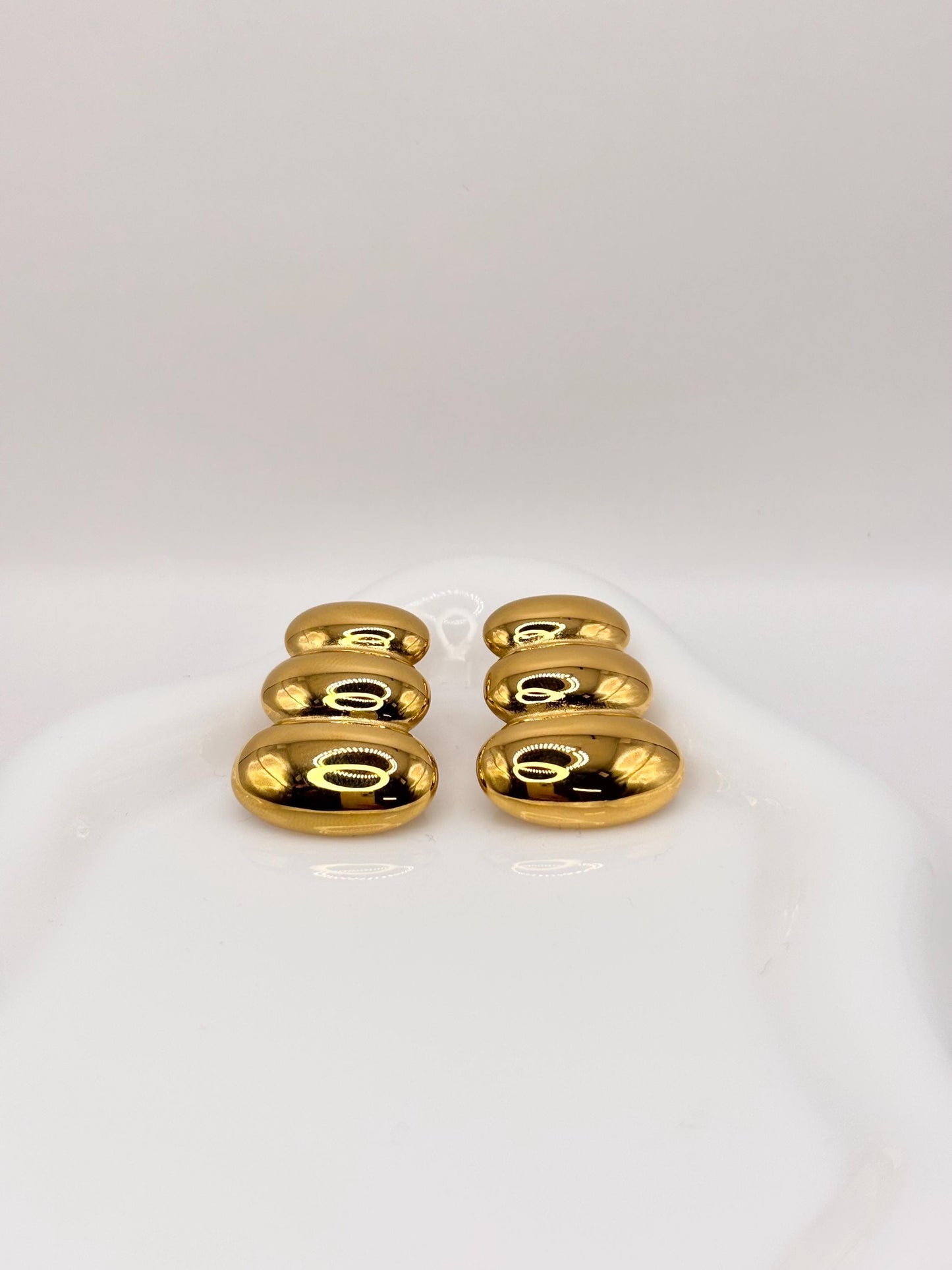 Gold Plated Baroque Pearl Stud Earrings, Vintage Inspired Statement Jewelry